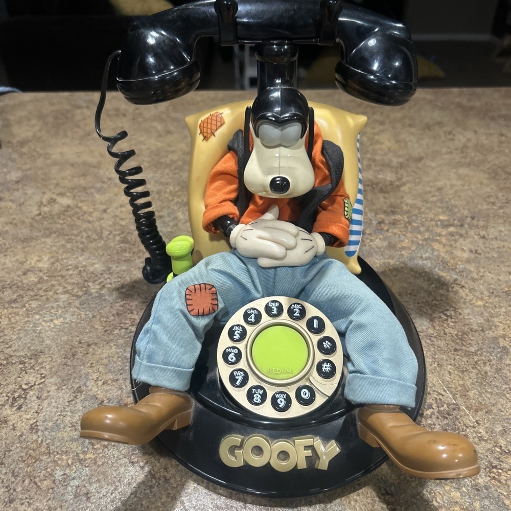 1990s Goofy's Animated Talking Phone Vintage Landline Corded Telephone WORKS